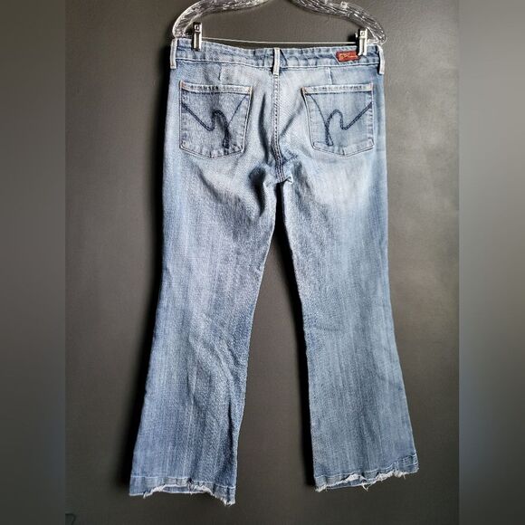 Citizens Of Humanity Low Waist Full Leg Faye 003 Stretch 30 Jeans Distressed - Picture 9 of 14